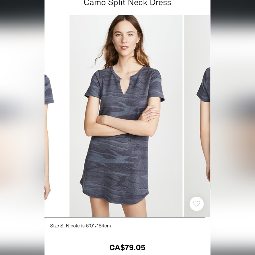 Z Supply Camo Teeshirt Dress XS
